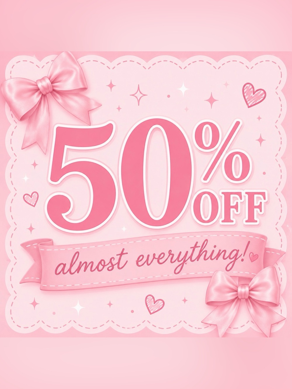50% Off Almost Everything! Just Drop a Like 💕